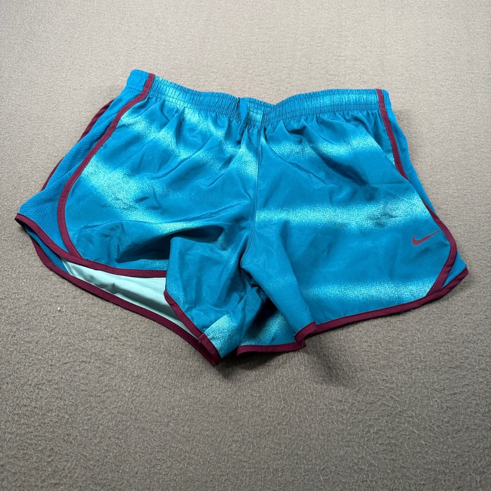 Nike Dri-FIT Tempo Shorts Kids Size L Teal Blue Burgundy Training IM8119-301